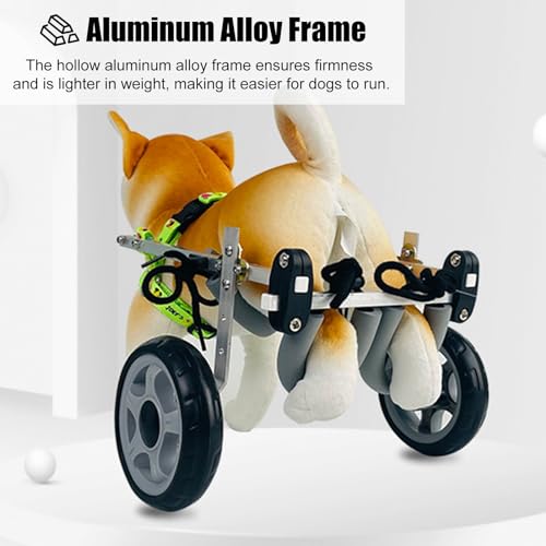 All Terrain Dog Wheelchair for Back Legs - 2-Wheel Pet Mobility Aid, Adjustable Lightweight Dog Leg Brace, Hip Support for Active Dogs, Enhance Pet Mobility