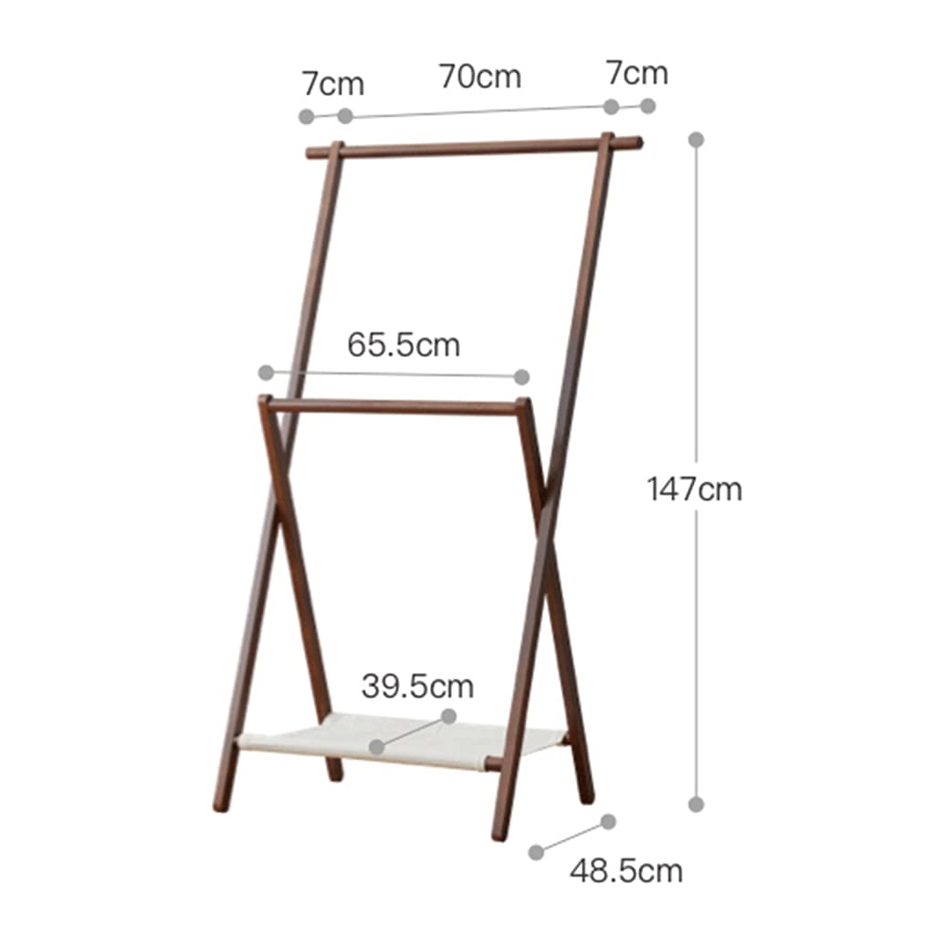 Space Saving Pet Clothes Garment Rack Foldable Wooden Dog Clothing Rack Baby Kids Clothes Rack Double Pole Dress Up Rack Entryway Bedroom (Size : 70cm)