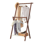 Space Saving Pet Clothes Garment Rack Foldable Wooden Dog Clothing Rack Baby Kids Clothes Rack Double Pole Dress Up Rack Entryway Bedroom (Size : 70cm)