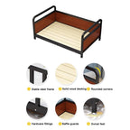 Pet Sofa Bed, Metal Frame Dog Bed Couch with guardrail, for Medium Big Pet Sitting(Style 1,Medium)