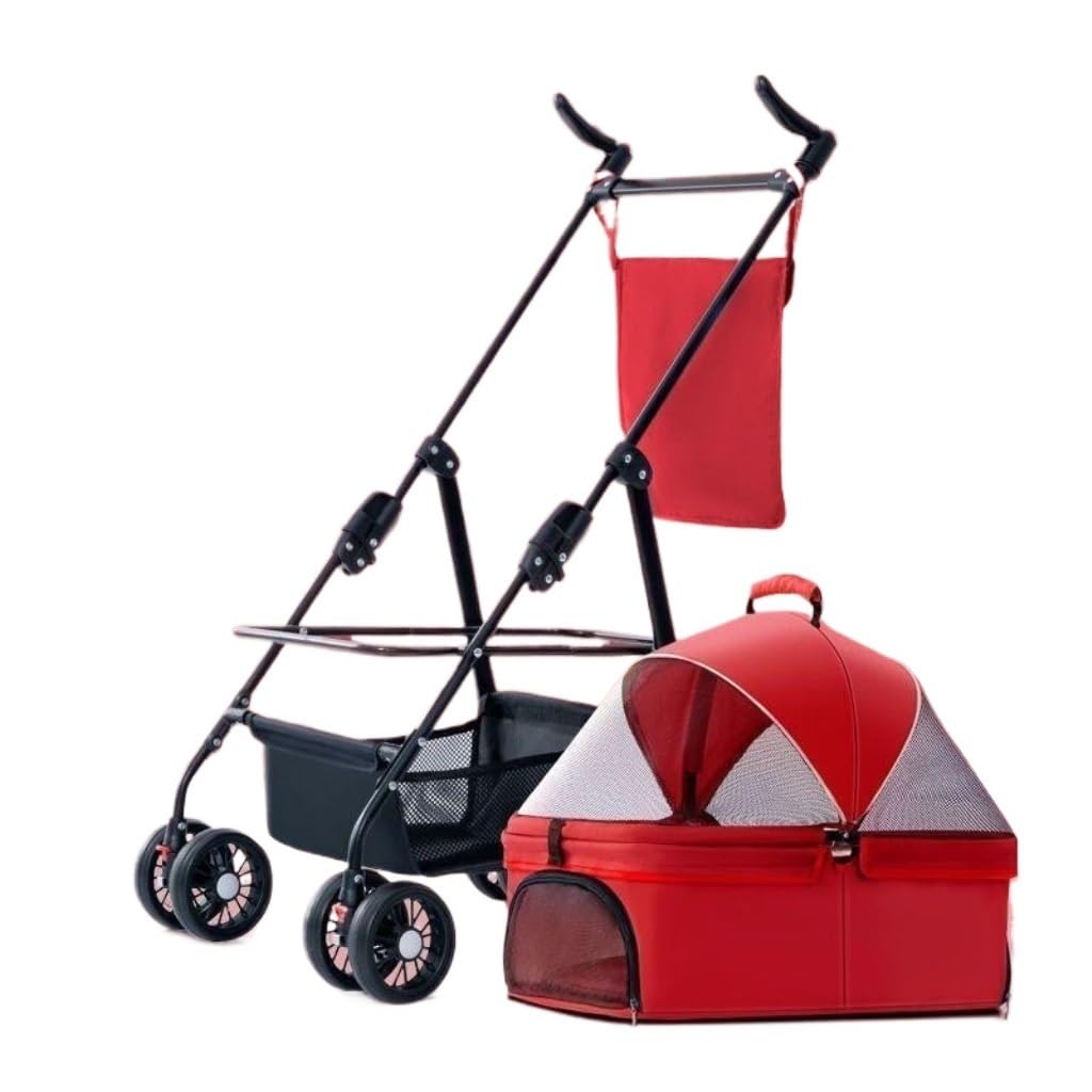 Pet Strollers Animal Stroller Pet Stroller Dog Cat Teddy Baby Stroller Pet Dog Stroller Lightweight Detachable Cage Folding Pet Stroller Medium(G,A)