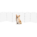 Modern Frame Clear Acrylic Freestanding Pet Gate - 24" High Extra-Wide Folding 6-Panel Dog Barrier for Doorways, Stairs & Large Openings, Indoor Fence for Dogs, Puppies & Cats