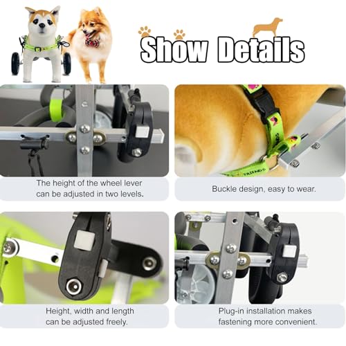 All Terrain Dog Wheelchair for Back Legs - 2-Wheel Pet Mobility Aid, Adjustable Lightweight Dog Leg Brace, Hip Support for Active Dogs, Enhance Pet Mobility