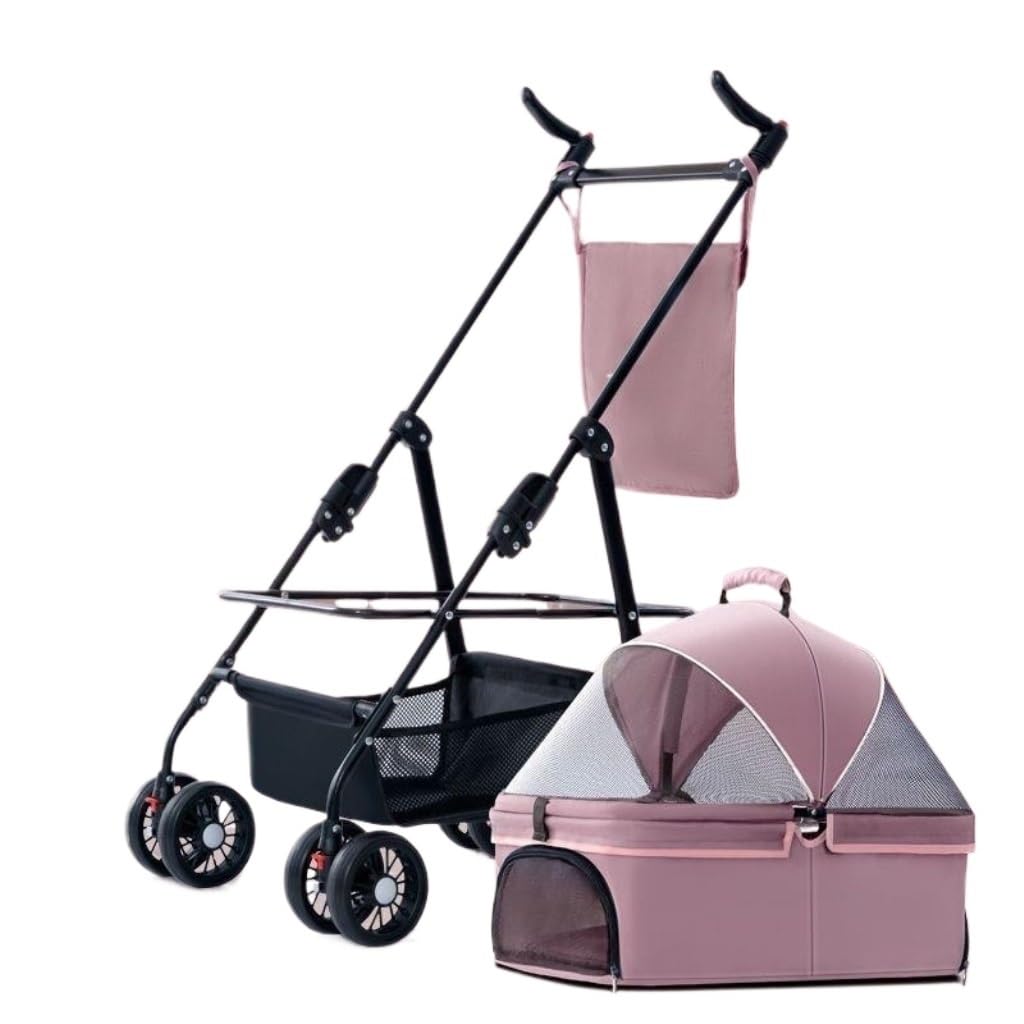 Pet Strollers Animal Stroller Pet Stroller Dog Cat Teddy Baby Stroller Pet Dog Stroller Lightweight Detachable Cage Folding Pet Stroller Medium(G,A)