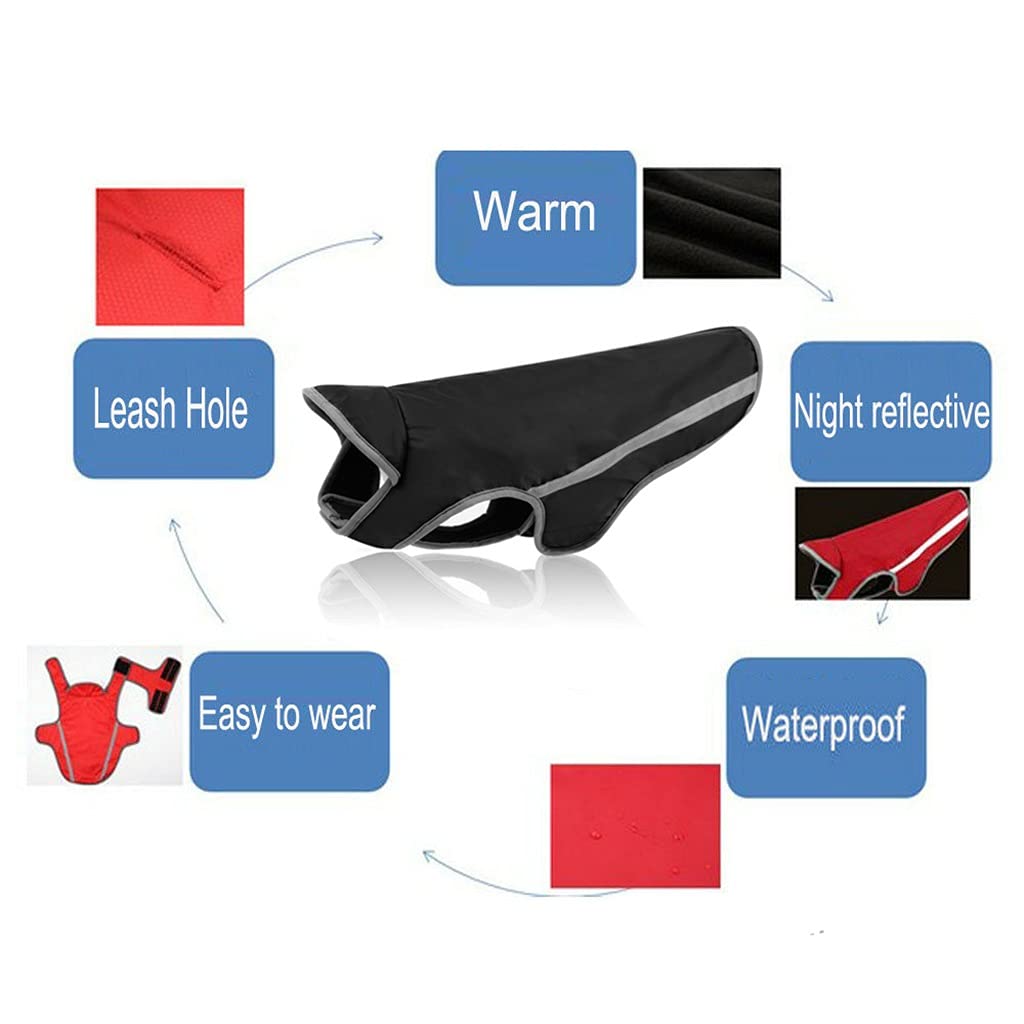 Dog Winter Coat Dog Coat Reflective pet Clothes Large Dog Clothes Warm Fleece Padded pet Clothes (Purple L)