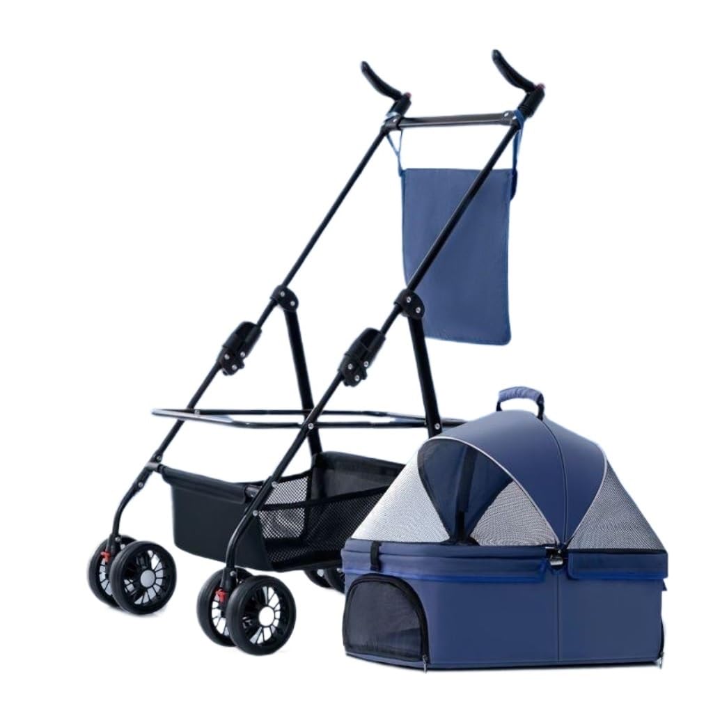 Pet Strollers Animal Stroller Pet Stroller Dog Cat Teddy Baby Stroller Pet Dog Stroller Lightweight Detachable Cage Folding Pet Stroller Medium(G,A)