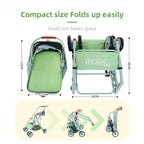 Pet Stroller, Foldable Travel Reinforced Aluminium Frame Detachable Pet Stroller 3 in 1 for Cats and Dogs (Green)