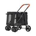 Removable Pet Stroller for Large Medium Dogs Cats Heavy Duty Dogs Strolling Cart with Front Entry Durable Cat Travel Carrier for Walks Jogging Max. Loading 30 Kg / 66 Lbs (Color : Black)