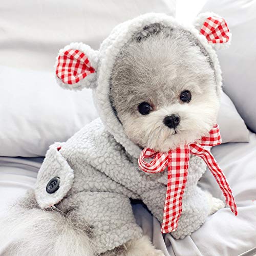 Winter Dog Clothes Hoodie Coat Four-Legged Cotton Coat Thicken Warm Clothes for Small Dogs Jacket Coat Puppy Sweater Dogs Pets (Color : Beige Size : Medium) (Brown XX)