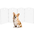 Modern Frame Clear Acrylic Freestanding Pet Gate - 24" High Extra-Wide Folding 6-Panel Dog Barrier for Doorways, Stairs & Large Openings, Indoor Fence for Dogs, Puppies & Cats