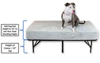 Dog Bed Mattress Extender for King Beds - Customizable Freestanding Bedside Pet Cosleeper for Dogs & Cats - Multiple Height & Color Options - Extension of Bedding for Pets (12" Height Dog Bed, Gray)