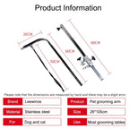 105cm Pets Grooming Bracket with Sling Adjustable Steel Suspender Grooming Table Arm Support Dog Cat Holder for Bath Desk