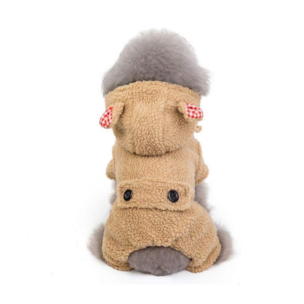 Winter Dog Clothes Hoodie Coat Four-Legged Cotton Coat Thicken Warm Clothes for Small Dogs Jacket Coat Puppy Sweater Dogs Pets (Color : Beige Size : Medium) (Beige XX)