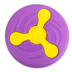 Separable Dog Flying Disc Multi-Use Floatable Soft Rubber Durable Interactive Dog Toys Chew Nontoxic Safe Puppy Game (Purple)