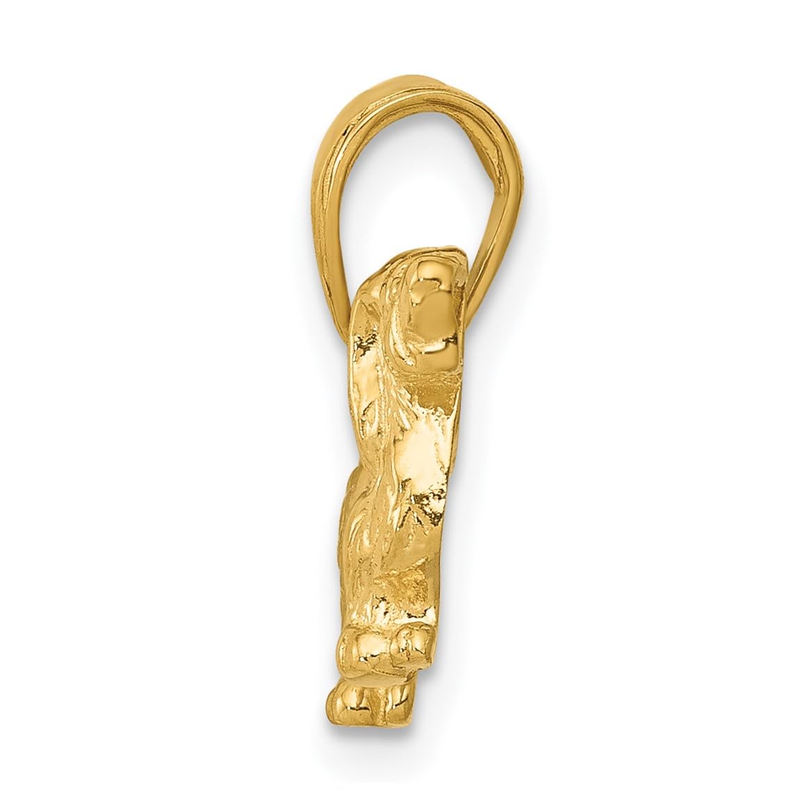14K Yellow Gold Long-Haired Dachshund Dog Pendant