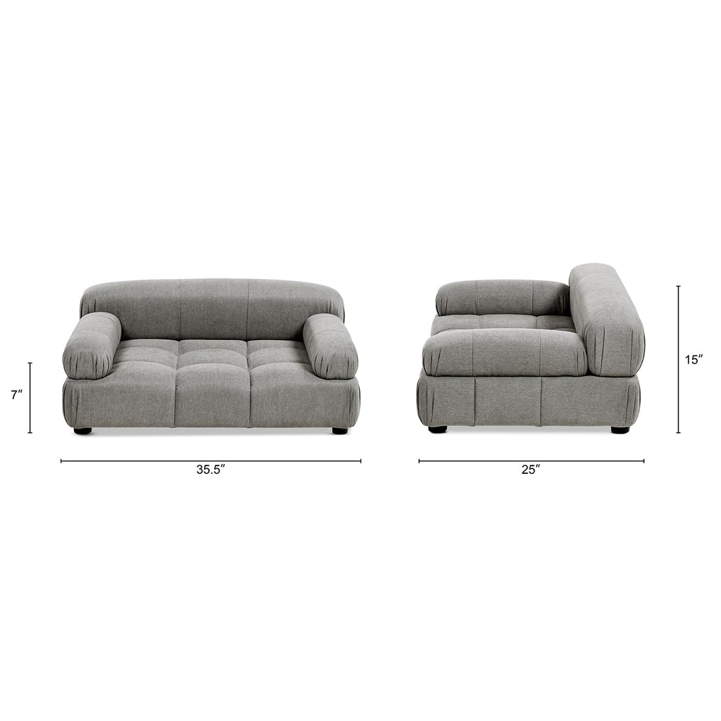Marcel Upholstered Modern Pet Bed, Small to Medium Dog or Cat Uptown Gray Performance Velvet
