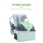 Pet Stroller, Foldable Travel Reinforced Aluminium Frame Detachable Pet Stroller 3 in 1 for Cats and Dogs (Green)