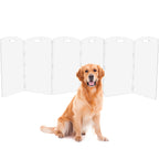 Modern Frame Clear Acrylic Freestanding Pet Gate - 24" High Extra-Wide Folding 6-Panel Dog Barrier for Doorways, Stairs & Large Openings, Indoor Fence for Dogs, Puppies & Cats