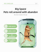 Pet Stroller, Foldable Travel Reinforced Aluminium Frame Detachable Pet Stroller 3 in 1 for Cats and Dogs (Green)