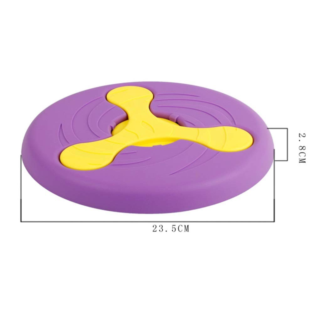 Separable Dog Flying Disc Multi-Use Floatable Soft Rubber Durable Interactive Dog Toys Chew Nontoxic Safe Puppy Game (Purple)
