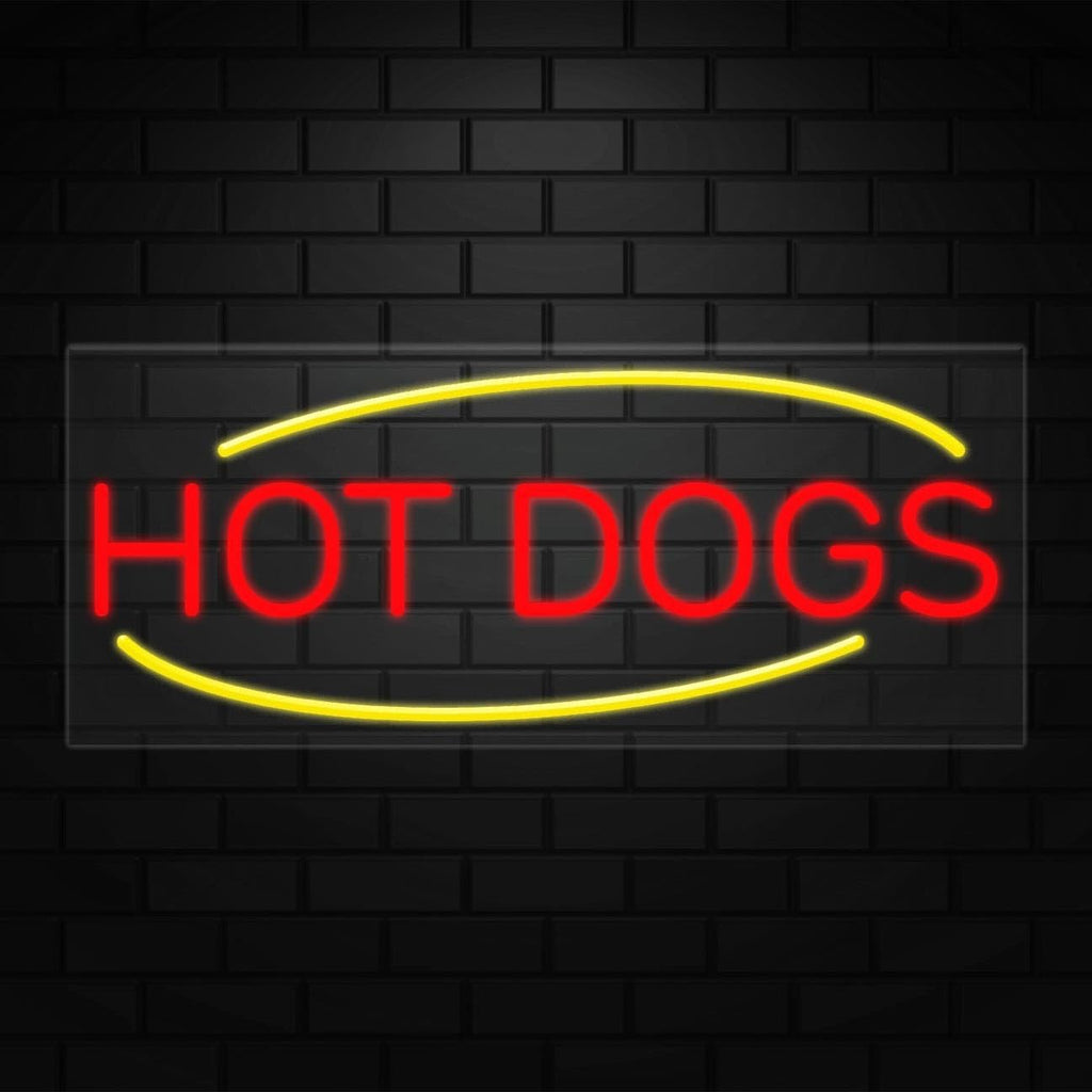Hot Dogs Neon Sign for Retail Displays | Value priced LED Flex Neon | Electronic Light Up LED Sign for Windows/Walls | 32"W x 13"H x 1"D