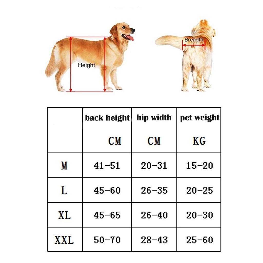 Walking Wheels Wheelchair for Medium Large Dogs Pet Cart Walkin Wheels Hind Legs Rehabilitation, Dog Car Harnesses 15-60kg Dogs (Size : Large)