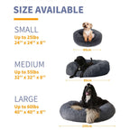 Long Plush Round Dog Cushion Pet Bed for Samll House Washable Bed Winter Warm Sleeping Puppy Soft Bed (B XL)