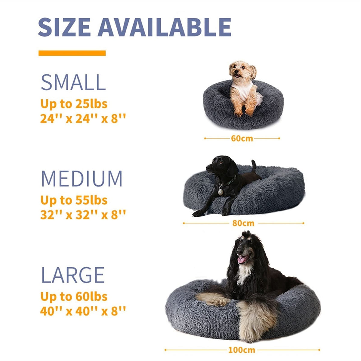 Long Plush Round Dog Cushion Pet Bed for Samll House Washable Bed Winter Warm Sleeping Puppy Soft Bed (G L)