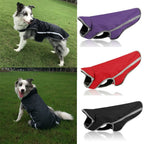 Dog Winter Coat Dog Coat Reflective pet Clothes Large Dog Clothes Warm Fleece Padded pet Clothes (Purple L)