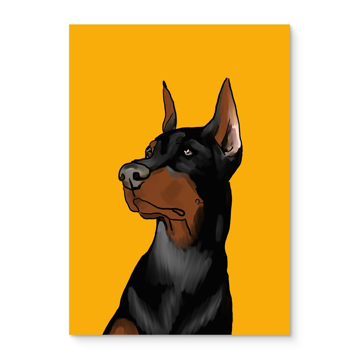 20 x 28 Inch | Dobermann | contemporary dog art animal artwork pet portrait dog lover gift Original Handmade Modern Abstract Oil Canvas Painting Wall Artwork