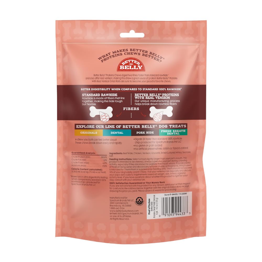Better Belly Proteins Roll Highly Digestible Dog Treats, 6 Count (24 Pack)
