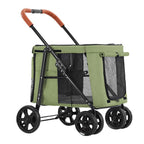 Pet Dog Stroller for Large Dogs Pet Pram Luxury Large Dog Strollers Foldable Carrier Cart Pet Pushchair 4 Wheel Stroller Carriage for Cat Dog (Green)