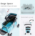 Foldable Stroller Zipperless Entry Dog Prams Pushchairs with Adjustable Awning, Small Dog Pram Pet Stroller for Cats/Dogs, Dog Strollers for Small Medium Dogs Within 20kg(Black a)