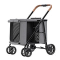 Pet Travel Stroller Foldable Cart Carriage Dog Strollers for Large Dogs, Pet Dog Stroller Folding Large Space Dog Pram Pushchair Luxury Multi Carrier for Cat Dog and More (Grey a)