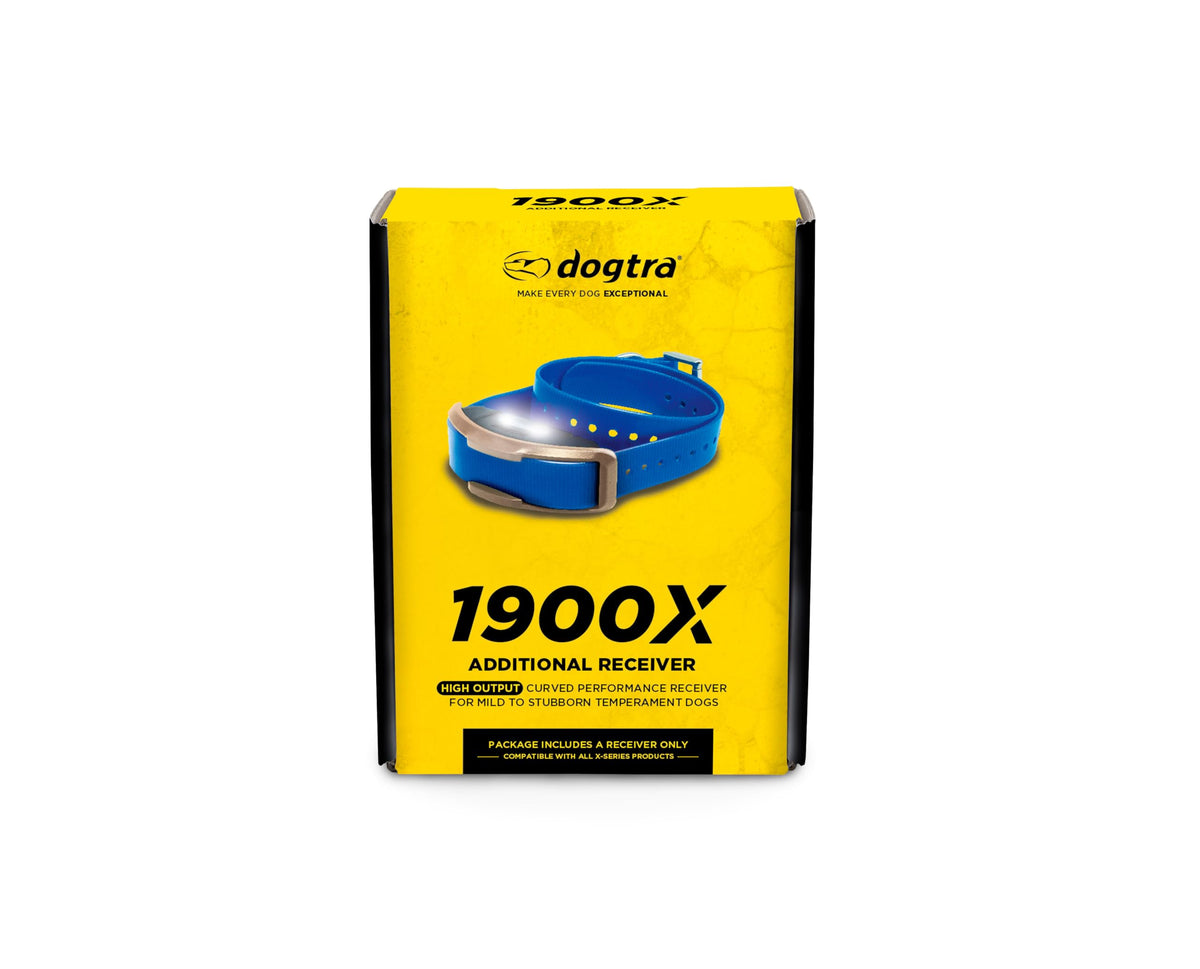 Dogtra 1900X Additional Receiver for E-Collar Training, Rugged, Waterproof, 100-Level Stimulation, for Dogs 45 lbs+, Expand to Multi-Dog System