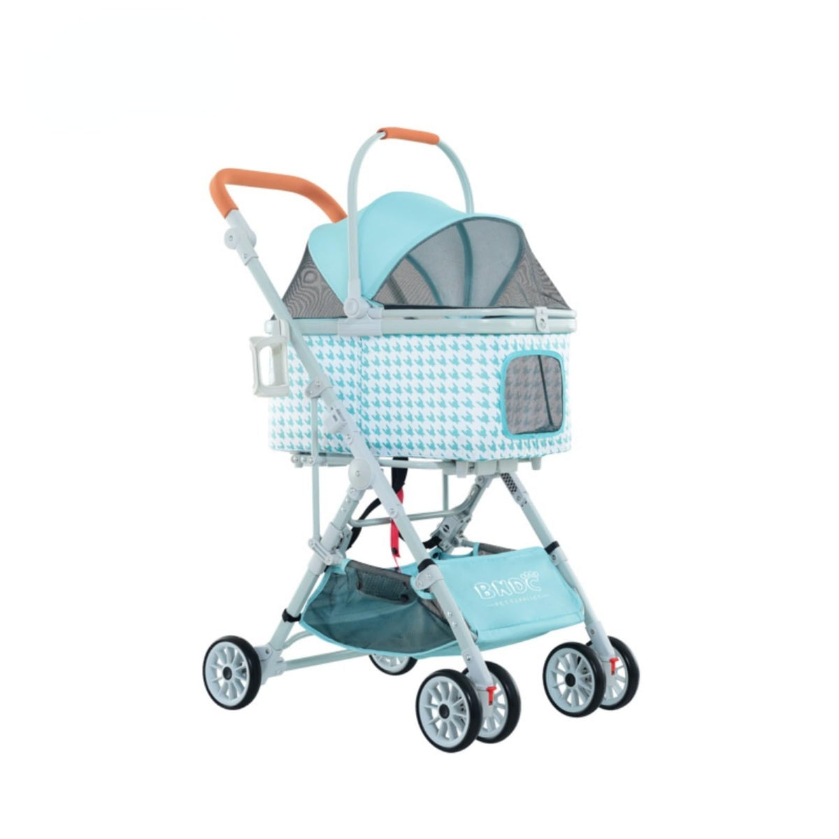 Pet Stroller, Foldable Travel Reinforced Aluminium Frame Detachable Pet Stroller 3 in 1 for Cats and Dogs (Green)