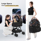 Pet Stroller Carriage for Small Medium Dogs/Cats Dog and Cat Stroller Carrier Separable Dogs Pram Stroller 4 Wheel Buggy Pushchairs Lightweight Folding Travel (Khaki)