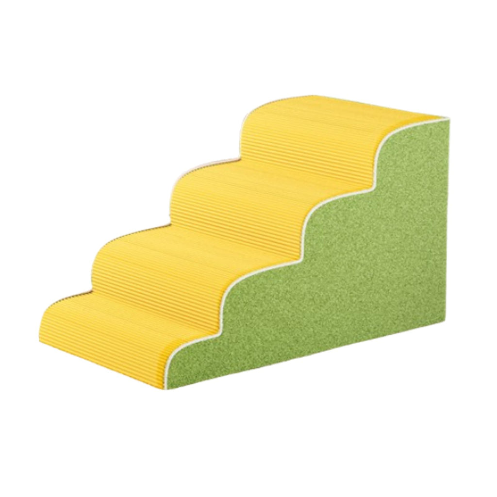 Dog Stairs for Small Dogs, 3-Step Wide Pet Step for High Bed or Couch, Curved Pet Ramps for Cats with High-Density Foam and Washable Cover,B,5th Floor