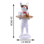 Aura_19 Cool Dog Showpiece with Plate for Home Décor Item | Kitchen,Bedroom,Office,Dinning Table Decorative Item -09