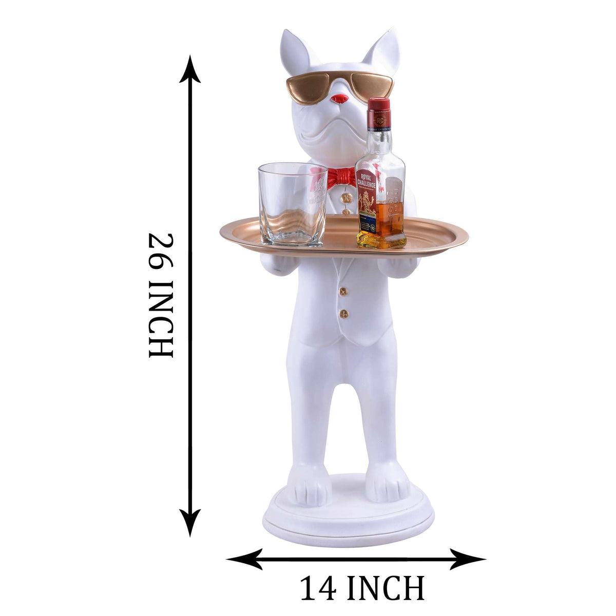 The Hidden Find Cool Dog Showpiece with Plate for Home Décor Item | Kitchen,Bedroom,Office,Dinning Table Decorative Item -09