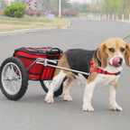 Dog Cart Pulling Harness Set with Stainless Steel Pull Rod, Adjustable No Pull Dog Harness, Heavy Duty Traction Harness for Pulling Wagon & Hauling Supplies, 4 Buckles(S)