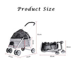 Small Dog Pram Stroller Premium Pet Strollers Pet Stroller for Cats/Dogs Dog Strollers for Small Dogs Clearance Within 20kg Dog Prams Pushchairs (Color : Black)
