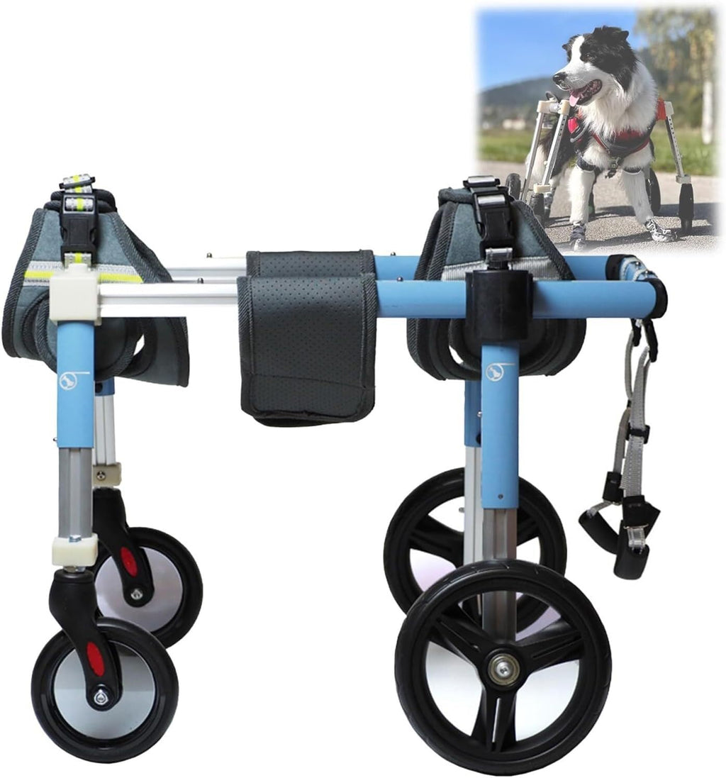 Adjustable Dog Wheelchair for Mum & Dogs 4 Wheel li Aid for Rear Legs Pet Support for Cats & Rabbits(Large)