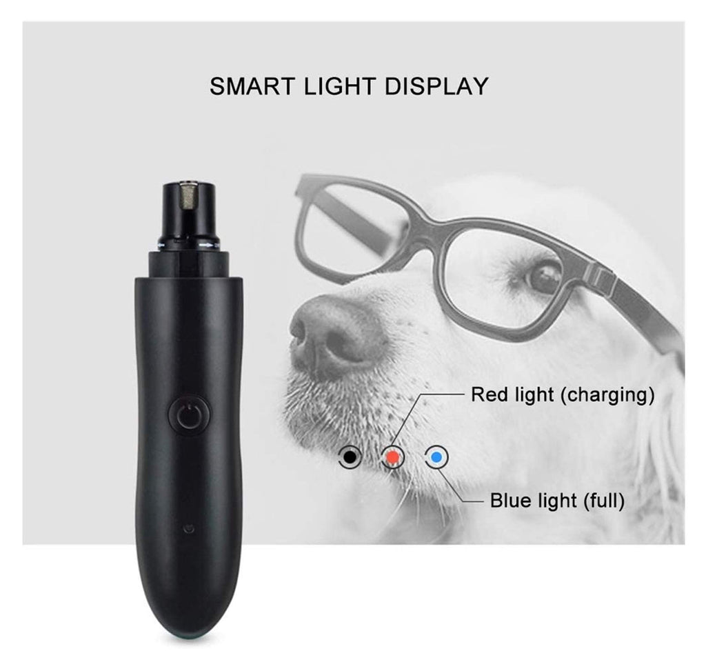 Dog Nail Grinder Rechargeable Dog Nail Clipper with Low Noise 2 Speed Regulation Pet Nail Trimmer Paws Grooming Smoothing Claw Care for Small Medium Large Dogs Cats