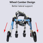 Adjustable Dog Wheelchair for Mum & Dogs 4 Wheel li Aid for Rear Legs Pet Support for Cats & Rabbits(Large)