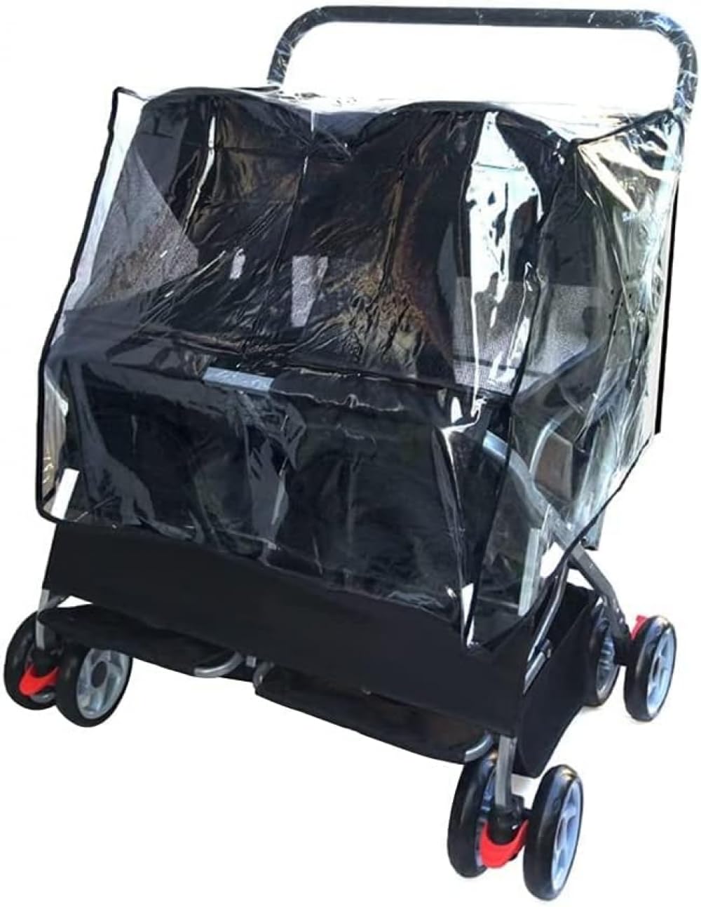 Pet Cat Stroller Double Seat Dog Prams Pushchairs for Medium Small Dogs Dog Stroller for 2 Dogs Double pram Pet Strollers Easy to Fold and Save Spacem -Rose Red