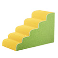 Dog Stairs for Small Dogs, 3-Step Wide Pet Step for High Bed or Couch, Curved Pet Ramps for Cats with High-Density Foam and Washable Cover,B,5th Floor