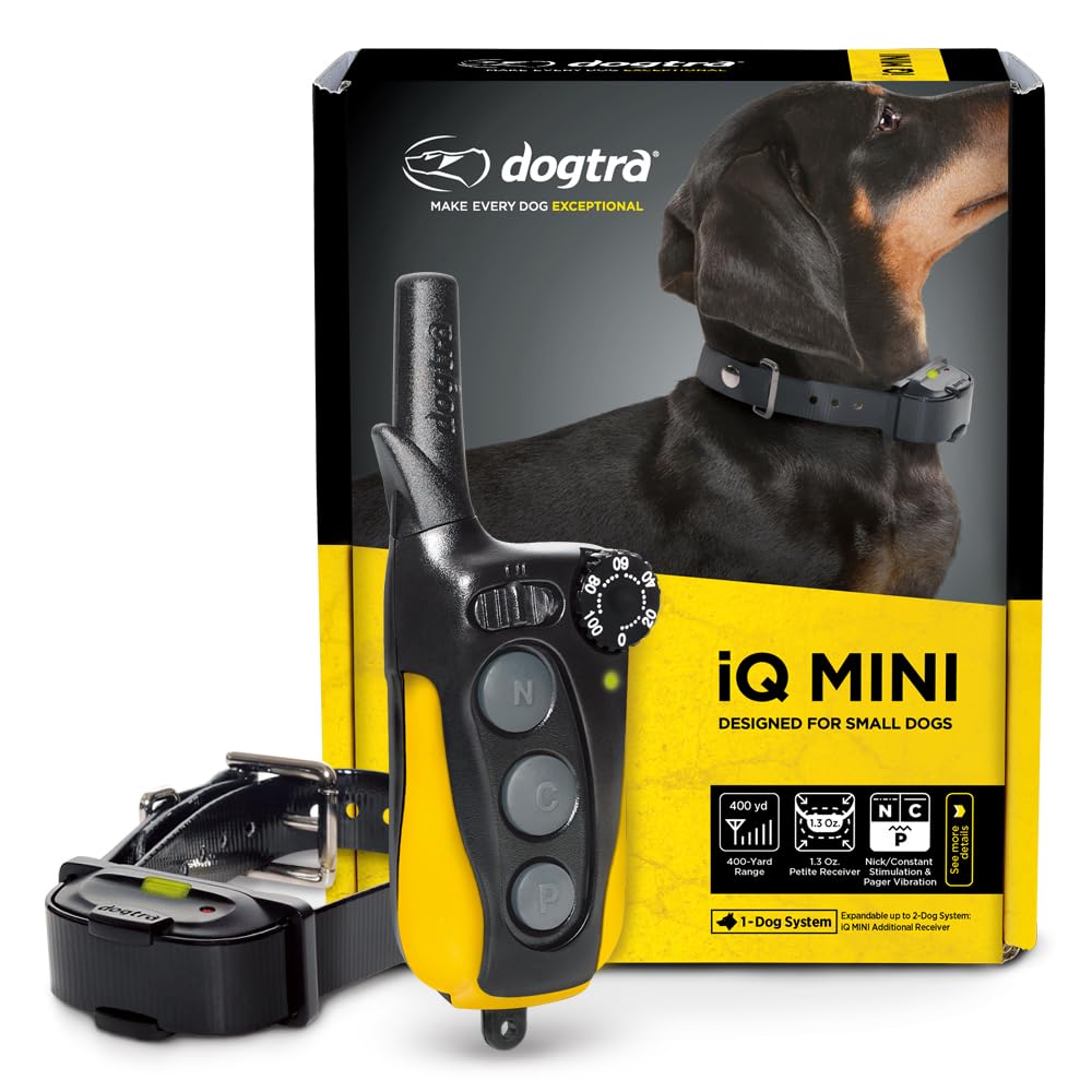 Dogtra iQ Plus Dog Training Collar with Remote for Dogs 10 lbs and Up, 400 Yard Range Rechargeable E Collar, 100 Levels, Nick, Constant, Pager Vibration, IPX9K Waterproof Receiver, 2 Dog Expandable