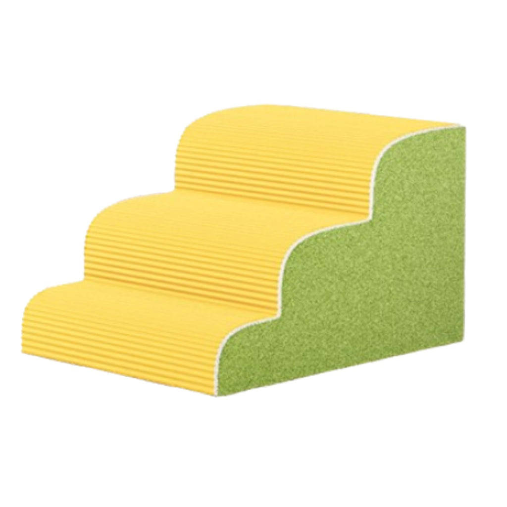 Dog Stairs for Small Dogs, 3-Step Wide Pet Step for High Bed or Couch, Curved Pet Ramps for Cats with High-Density Foam and Washable Cover,B,5th Floor