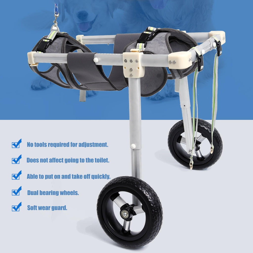 2 Tires Dog Wheelchair for Pet Mobility, Light Weight Dog Walk Support Leg Brace Adjustable, Large Medium Small Pets Wheel Chair for Hip Support(Size XXL)